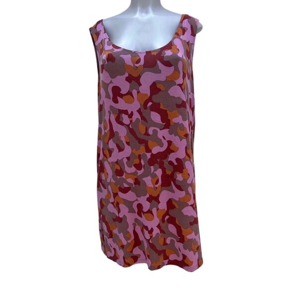 LOGO Lori Goldstein Tunic Top Womens 2X Multicolor Camouflage Sleeveless Stretch - Picture 1 of 12